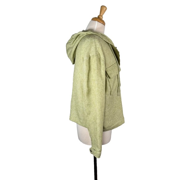 Avec‎ Les Filles Green Zip Up Hooded Jacket Size L - Picture 3 of 7
